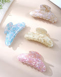 Mesovor 4 Pack Acrylic Hair Clips Claws, Nonslip 4.1" Large Hair Grip Hairclips for Thin and Thick | French Banana Barrettes Hair Strong Hold Hair Jaw Clamps (Colorful Glossy Polished)