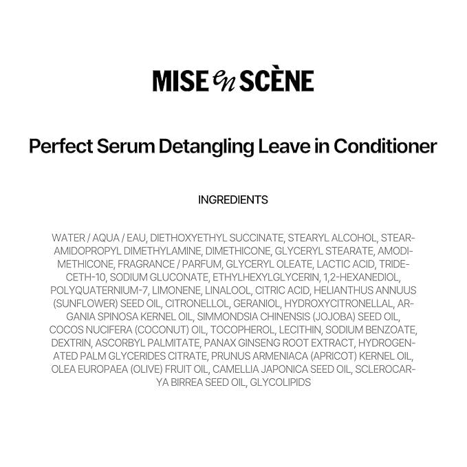 Mise En Scene Hair Mist by Perfect Serum | Non greasy No-Wash Treatment for detangle | Golden Moroccan Argan Oil | Nourishing, Shine | Non Aerosol | Korean Hair Care, Hair Gloss (5.07 Fl. Oz. /150ml)