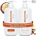 Routine Wellness Anti-Thinning Shampoo and Conditioner Set for Thinning Hair - Biotin DHT Blocker Women & Men - Color Safe Shampoo for Hair Loss & Healthier Hair - Coconut & Vanilla Set