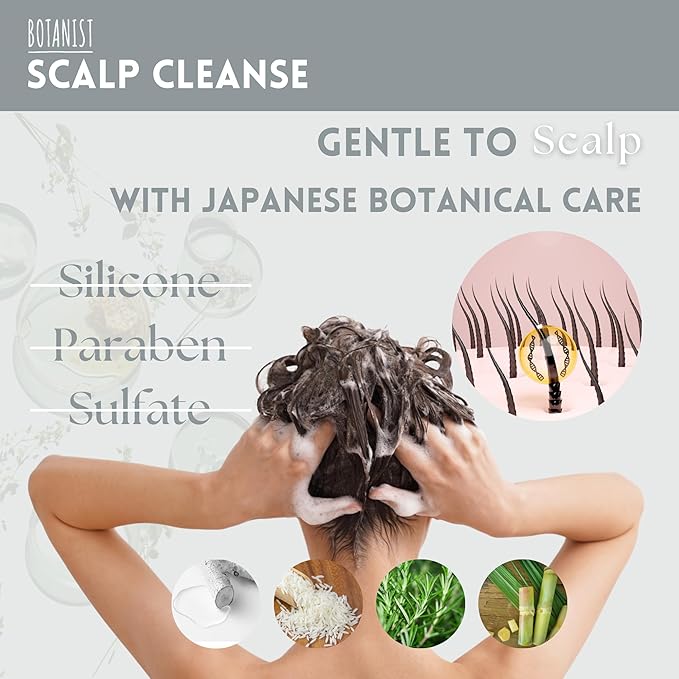 BOTANIST Itchy Scalp Shampoo and Conditioner for Women, Hypoallergenic & Sensitive Scalp Shampoo and Conditioner for Dry Scalp with Jojoba Oil, Japanese Sulfate& Paraben Free 31.7Fl Oz SCALP CLEANSE