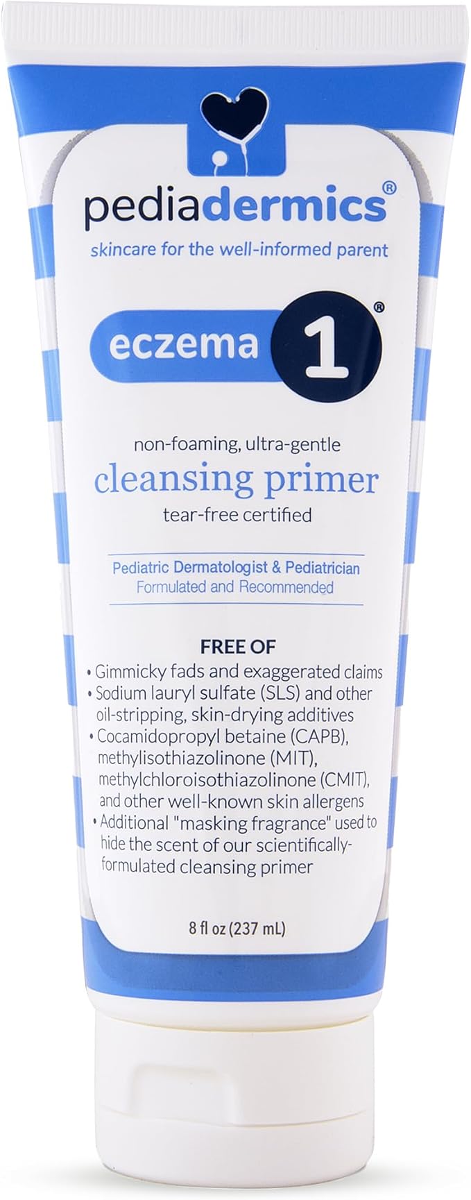 Eczema 1 Ultra-Gentle Cleansing Primer, Kids Body Wash for Sensitive Skin, Tear Free, Non-Foaming, Hypoallergenic, Free of Fragrances & Dyes, Eczema Treatment for Kids (8 fl oz)