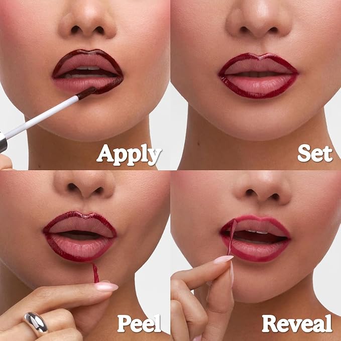 Sacheu Lip Liner STAY-N Peel Off Lip Stain — Long Lasting Waterproof Lip Tint with Hyaluronic Acid & Vitamin E — Transfer Proof Matte Finish, Vegan & Cruelty-Free (HEY-zel)