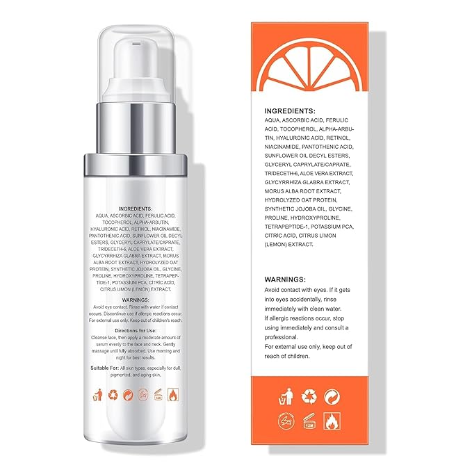Retinol Cream for Face, Collagen Neck Creams for Tightening and Firming, Anti Aging Day & Night Facial Moisturizer for Women & Men, Instant Face Lift Wrinkle Cream 1.7 fl. oz with Vitamin C Serum