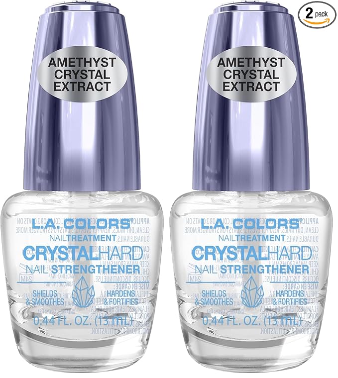 L.A. COLORS Salon Fabulous Nail Treatments, Crystal Hard Nail Strengthener CNL524 (Pack of 2)