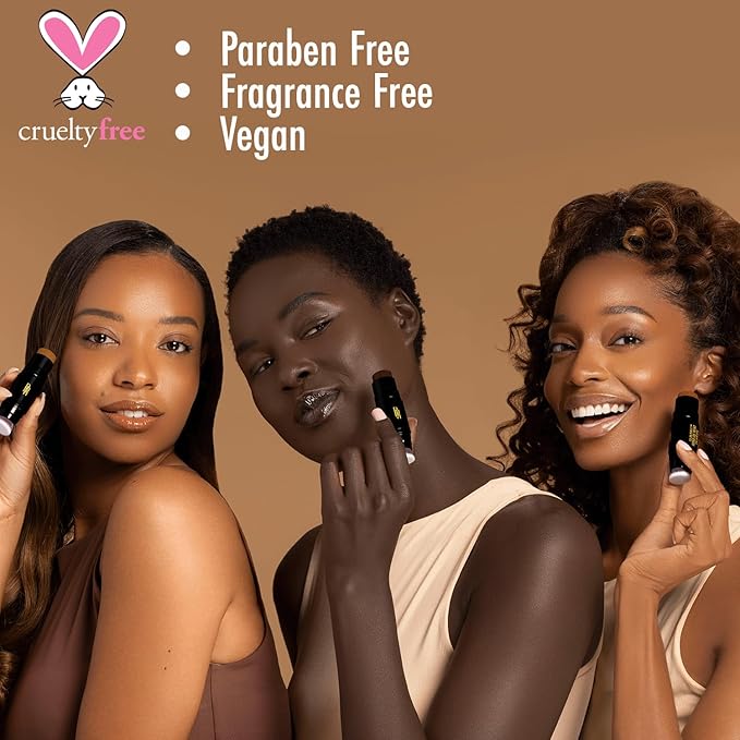 Black Radiance Color Perfect Foundation Stick with Soft Brush Applicator Duo – Buildable, Blendable Versatile Pigment-Rich Formula - Cashmere