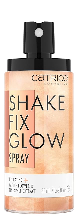 Catrice | Shake Fix Glow Spray | Sets Makeup and Hydrates Skin | Made With Cactus Blossom and Pineapple Extract | Oil Free, Paraben Free, Gluten Free | Vegan & Cruelty Free
