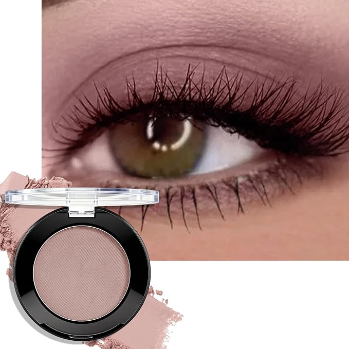 Dusty Rose Mauve Matte Eyeshadow Palette, Mini Monochrome Eye Shadow for Older Women, Pigmented Neutral Eyeshadow Powder Compact sombras para ojos, Naturing-Looking Smooth Blendable Color