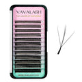 VAVALASH 3D Dual-core W Shape Eyelash Extension 3D W Premade Fans 0.07 C Curl Volume Lash Extensions Easy Fanning False Lashes Matte Black Premade Cluster W Lashes(Dual-core-3D-0.07-C-8-15mm）