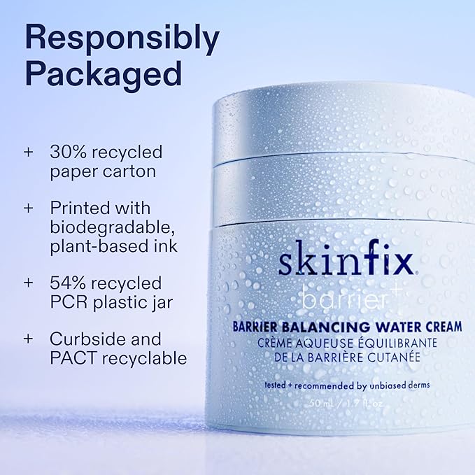 Skinfix Barrier Balancing Water Cream Refill - 1.7 oz - Weightless Moisturizer with Hyaluronic Acid & Niacinamide - Combo + Oily Skin - Acne-Safe, Non-Comedogenic, Fragrance Free, Vegan, Cruelty Free