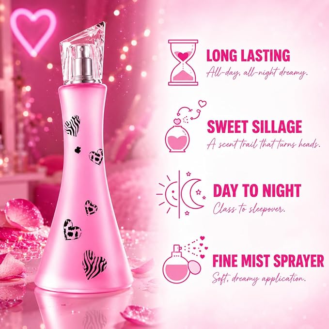 Paris Glam Eau de Parfum for Women, 100ml / 3.4 fl oz Long-Lasting Perfume Spray, Fruity Floral Fragrance with Apple, Peach, Jasmine, Tuberose & Sandalwood, Cruelty Free & Vegan