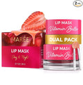 MAREE Lip Mask Overnight 2 Pack - Lip Moisturizer For Very Dry Lips - Hydrating Lip Butter Balm with Hyaluronic Acid & Collagen - Overnight Lip Treatment - Lip Sleeping Mask Repair