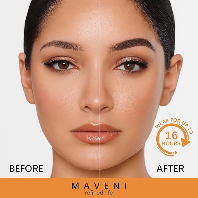 MAVENI Browcharm Microblading Brow Pencil, 0.9mm Fine Tip, Waterproof Eyebrow Pencil, with 1+1 Same Color Refills, Shapes, Defines, Fills, and Contours for Full, Natural-Looking Brows (01 Black)