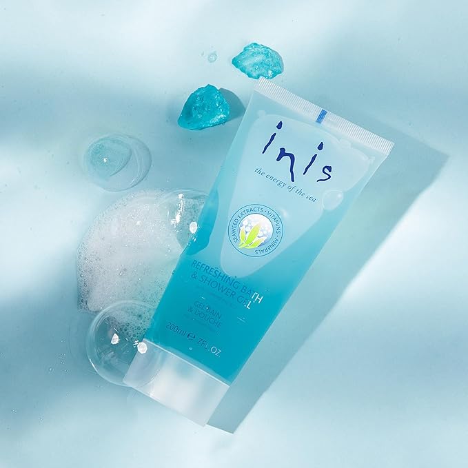 Inis the Energy of the Sea - Refreshing Bath and Shower Gel, Body Wash for Women and Men, Sulfate Free Body Wash with Seaweed and Sea Minerals, Clean Ocean Fresh Scent, 7 fl oz