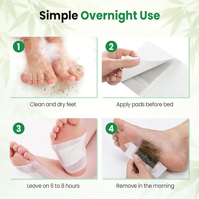 30 PCS Foot Care Pads, Natural Deep Cleansing Foot Patches for Fatigue Relief & Relaxation with Bamboo Vinegar | Ginger | Aloe | Lavender, Natural Sleep Aid & Circulation Support for Daily Basic Care