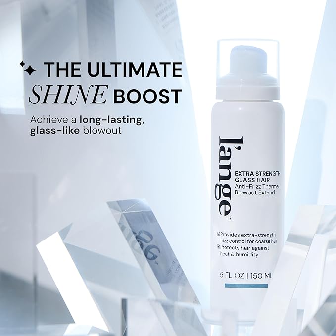 L'ANGE HAIR Extra Strength Glass Hair Anti-Frizz Thermal Blowout Extend | High-Performance Heat Protectant Spray for Ultimate Frizz Control & Shine | Blow Dry Extender Styling Mist | 5 fl oz
