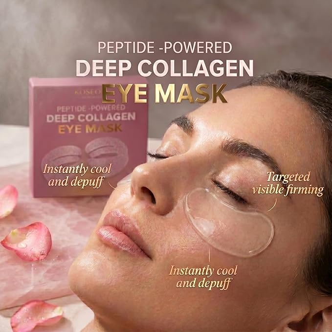 Koseon Collagen Eye Mask, Peptide-Powered Deep Collagen Eye Mask with Collagen Peptide, Under Eye Patches 360° Fit, Eye Patches for Fine Lines Eyes and Dark Circles (1 pcs)
