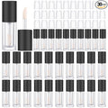 Tatuo 30 Pcs 6ml Empty Lip Gloss Tubes with Wand Bulk Lip Refillable Gloss Containers Cosmetic Bottles with Rubber Stoppers for Lipstick Eyelash Growth Liquid DIY Makeup Kit (Black)