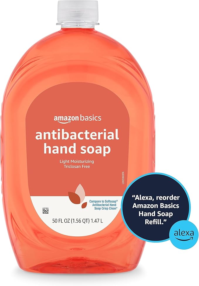 Amazon Basics Liquid Hand Soap Refill, Light Moisturizing, Triclosan-Free, Dermatologist-Tested, pH Balanced, Citrus, 50 Fl Oz (Pack of 2) (Previously Solimo)