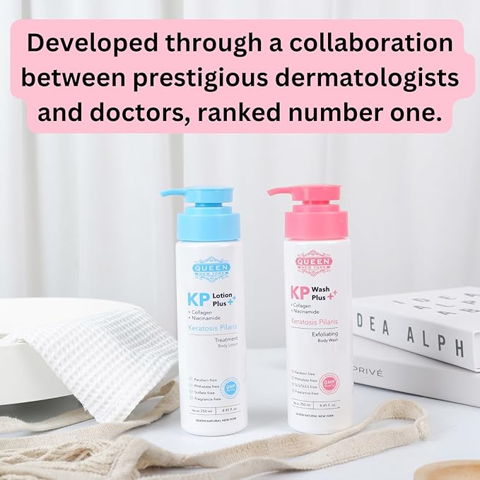 QUEEN KP WASH | Body Keratosis Pilaris Exfoliating Body Wash Plus Collagen Niacinamide |15% Glycolic Acid, 2% Salicylic Acid Reduces Rough & Red Bump, Gets Rid Of Redness-Fragrance Free