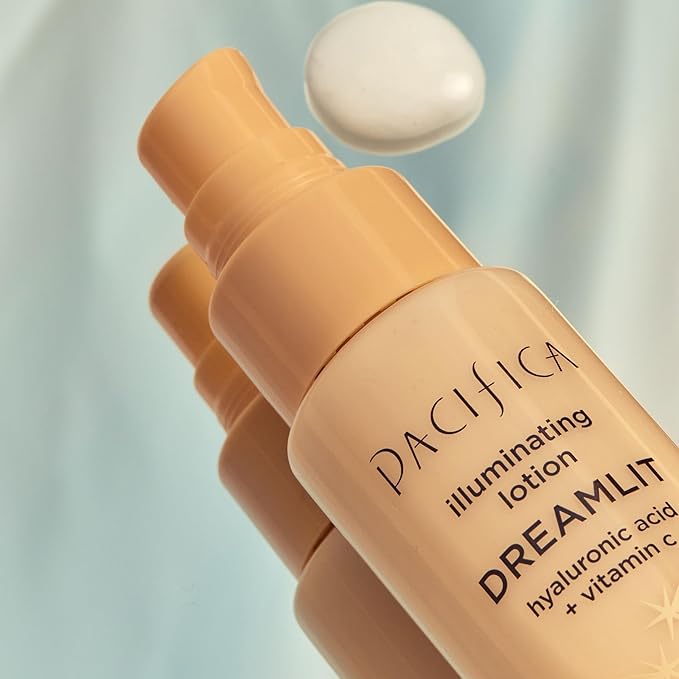 Pacifica Dreamlit Illuminating Facial Lotion – Vitamin C & Niacinamide Brightening Moisturizer for Radiant Glow - Natural Dewy Finish Hydrates & Minimizes Pores - Lightweight Daily Face Cream, Vegan
