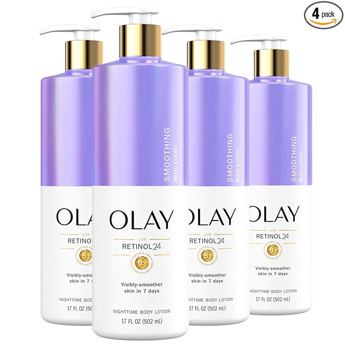 Olay Smoothing Hand & Body Lotion with Retinol and Vitamin B3, 17 fl oz. (Pack of 4)