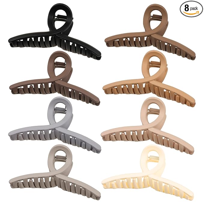 Claw Thick Hair Clips for Women - Big Butterfly Jaw Clips for Long and Curly Hair, Strong Hold Durable Matte Clamps