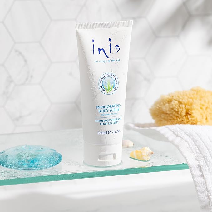 Inis the Energy of the Sea - Scented Body Scrub for Women and Men, Exfoliating Scrub with Irish Moss, Pumice and Sea Minerals, Moisturizing Body Polish for Soft Smooth Skin, 7 oz