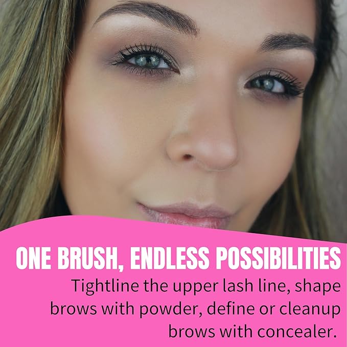 Beauty Junkees Flat Eyeliner Brush - Professional Precision Makeup Brush for Sharp Eye Liner, Eyebrow Shaping & Concealer Application