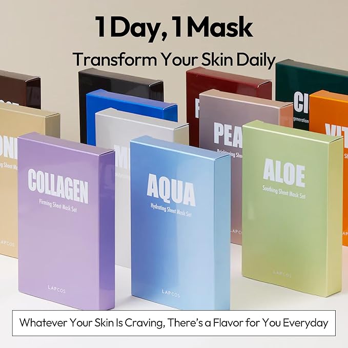 LAPCOS Cica Sheet Mask - Regenerating & Soothing Face Masks with Niacinamide & Centella Asiatica for Dull, Damaged Skin Barrier - Highly Breathable Bamboo Sheet - Korean Skin Care (Pack of 5)