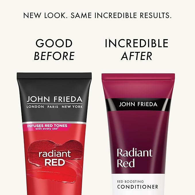 John Frieda Radiant, Boosting Conditioner, Hydrates and Enhances Tones with Pomegranate Extract and Vitamin E for Natural or Color-Treated Hair, 8.3 Oz