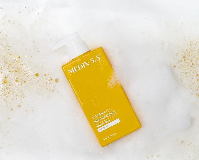 Medix 5.5 Radiant Glow Vitamin C Body Wash W/ Niacinamide | Citrus Scented Gentle Body & Face Cleanser For Women, Men, Dry Skin, & Smoother-Looking Skin | Removes Dirt, Oil, & Impurities, 2-Pack