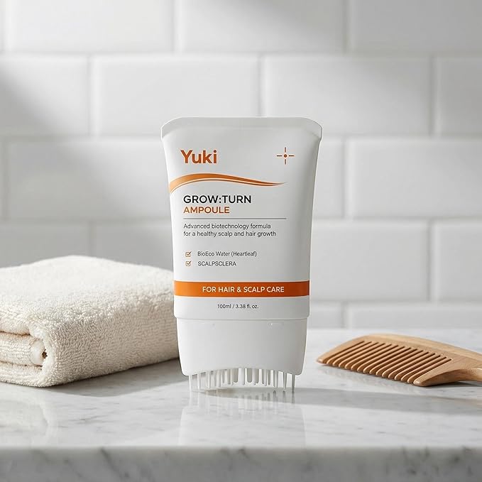 Yuki Hair Growth Serum With Built-In Scalp Brush, Heartleaf-Derived Exosomes To Revitalize, Scalp Serum For Hair Growth, Stronger Healthier Roots, Lightweight, Non-Greasy Feel