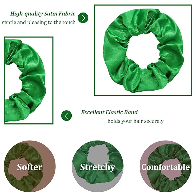 Silk Satin Scrunchies for Women Girls 36 PCS Hair Scrunchies Silk Satin Hair Ties for Thick Hair Bulk Hair Ties Hair Accessories