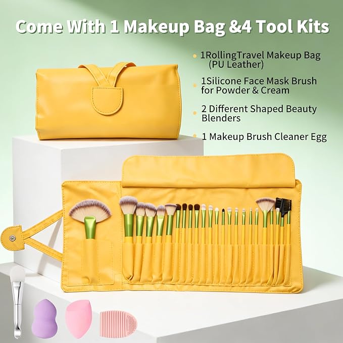 Makeup Brushes, Quality Make Up Brushes 28Pcs Makeup Brushes Set Professional, Beginner Make-up Sets With Case, Soft Brush Kits Sponges Masks Spatula,Travel-Friendly Women Girls Gift Sets