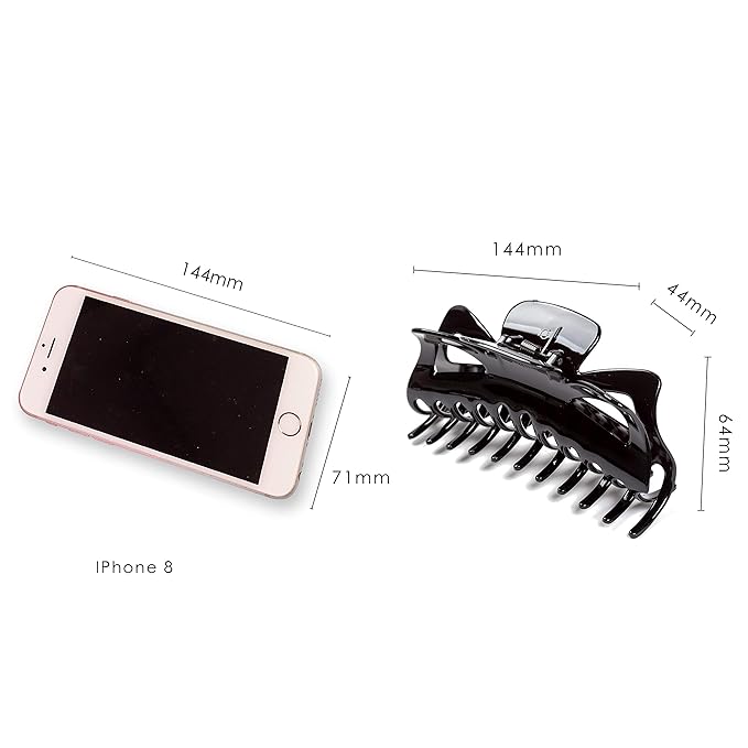 Thick Hair Super Large Clips Crystal Plastic Claw Clamps Hairgrips Clips Accessories for Women, 2 pack. (C)