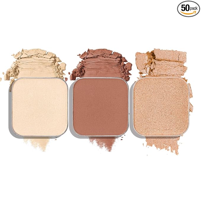3-Color Eyeshadow Combo Pack – Matte & Shimmer Neutral Shades,Powder, Highly Pigmented, Long-Lasting, Refills Pans for Custom Magnetic Palette
