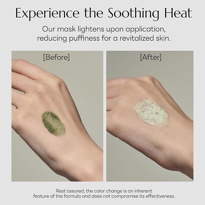 molvany Mugwort Clay Mask for Pores & Sebum Control Heating Wash-Off Mask to Reduce Puffiness & Calm Skin 3.52 oz