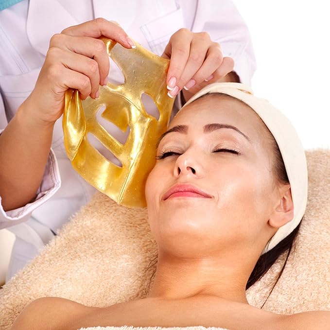 24k Gold Gel Facial Mask,SkinCare Facial Patch Collagen Face Mask for Moisturizing, Puffiness, Anti Wrinkle and Hydrateing Your Beautiful Face, 15PCS