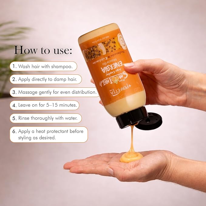 Hair Smoothies Mask - Deep Conditioning Treatment for Dry, Damaged Hair | Hydrates, Repairs & Gently Exfoliates with Natural Oils & Vitamins (Energy)
