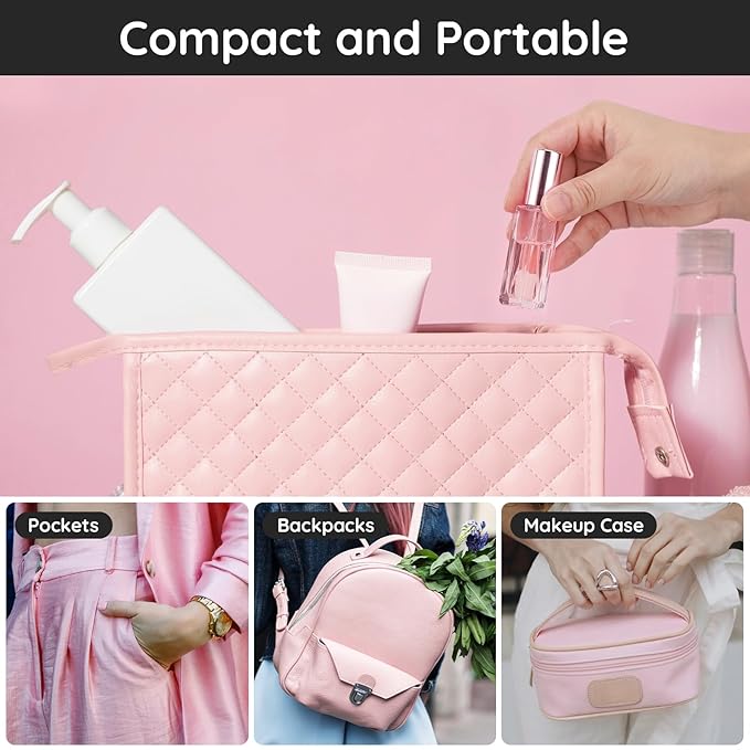 Segbeauty 5pcs Perfume Atomizer Travel, 10ML Mini Refillable Perfume Bottle Sprayer, Travel Cologne Sprayer Portable Glass Fine Mist Cosmetic Container Dispenser Set for Fragrance Makeup Toiletries