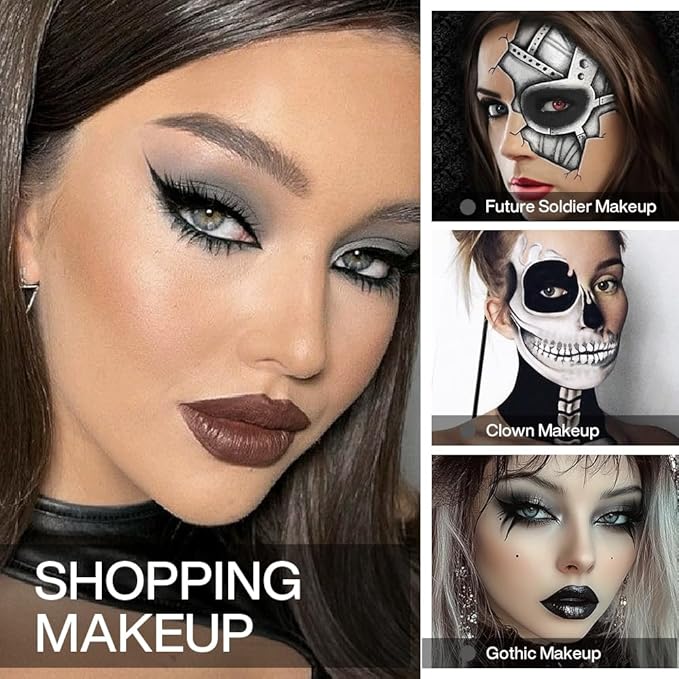 Matte Dark Gray Eyeshadow with Applicator | High Pigment, Long-Lasting, Waterproof | Cool-Toned Gray for Smokey & Natural Looks | Professional, Travel-Friendly, Vegan