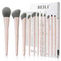 BEILI 12Pcs Pink Makeup Brush Set, Professional Synthetic Brushes for Face & Eye Makeup, Powder, Concealer, Blending, Contour, Eyeliner, Elegant Gift-Ready Set