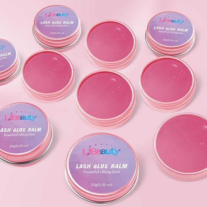 Libeauty Lash Lift Glue Balm Lash Lift Adhesive Strong Sticky Fruit Flavor Eyelash & Eyebrow Perm Glue Balm Brow Lamination Gel (Red Strawberry, 10g/0.35oz)