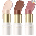 FALOCUTUS 3 Pcs NEUTRAL Contour Stick Set,Cream Blush & Highlighter Bronzer Pen,Long Lasting & Smooth Natural Face Contouring Illuminator,Professional Makeup Kit for All Skin