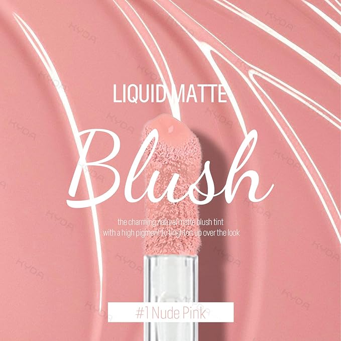 KYDA Liquid Blush, Matte Tinted for Cheeks, Lasting Dewy Cheek, Soft Creamy Blush, Blendable Lightweight, Buildable Matte Coverage, #01+#02