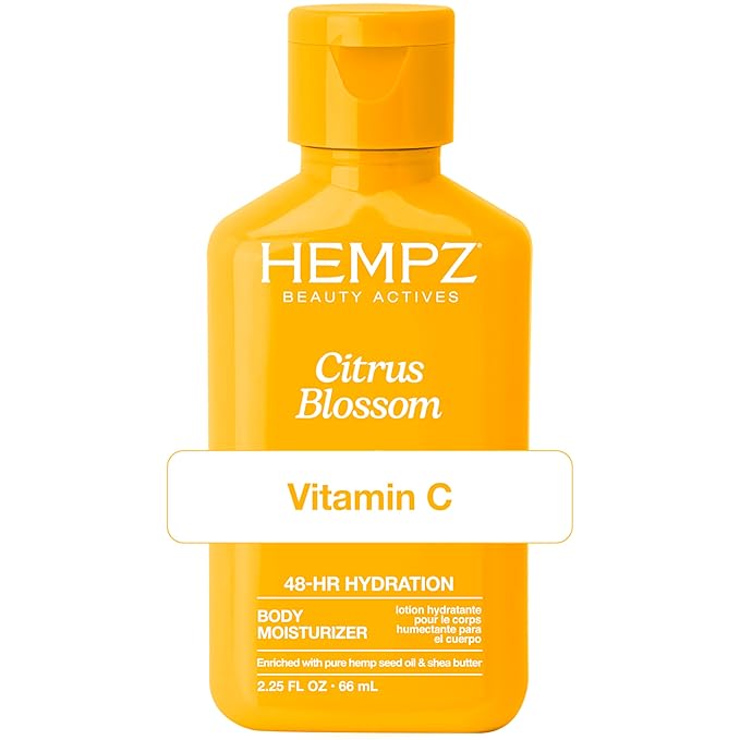 Hempz Body Lotion - Citrus Blossom Limited Edition Mini Daily Moisturizing Cream, Shea Butter, Aloe, Body Moisturizer - Skin Care Products, All Natural Hemp Seed Oil - Travel Size 2.25 Fl Oz