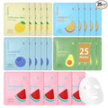 QUIYUM Fruit Face Masks Skincare, Facial Masks for Women, Sheet Masks Beauty with Natural Ingredients, Moisturize & Soothe for All Skin Type, Birthday Party Spa Gift 25 Pack, Stocking Stuffers