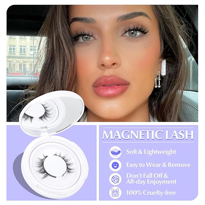Magnetic Eyelashes with Applicator Reusable Magnetic Lashes without Eyeliner Natural Anime No Glue Needed Magnetic Lashes Manga Magnetic Eyelashes Kit