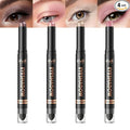 LANGMANNI 4Colors Dual-Ended Cream Eyeshadow Stick Set – Silky Smooth, Waterproof & Transfer-Proof, Built-in Blender Brush, All-Day Matte & Shimmer Wear Eye Makeup(#4+6+7+9)