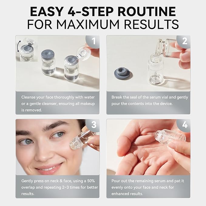 Micro Infusion System for Face - Hydrating Peptide & Hyaluronic Acid Serum Set, Skin-Smoothing Radiance Set with 0.25mm Stamp, At-Home Facial Kit, 1 Month (3 Month Supply)